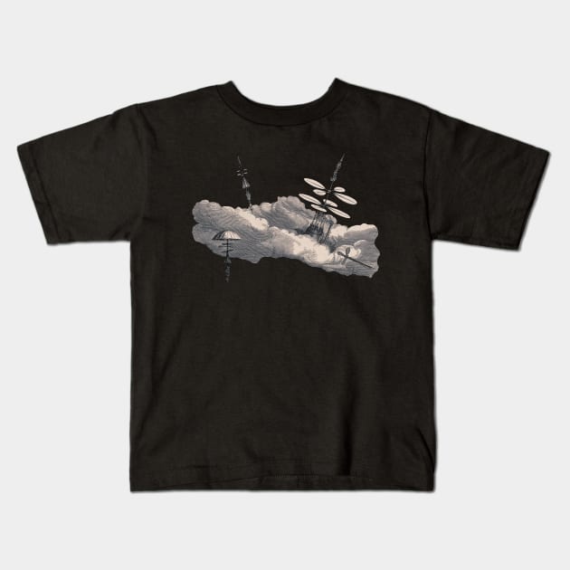 M. Nadar’s Flying Machines circa 1850 Kids T-Shirt by nickedenholm